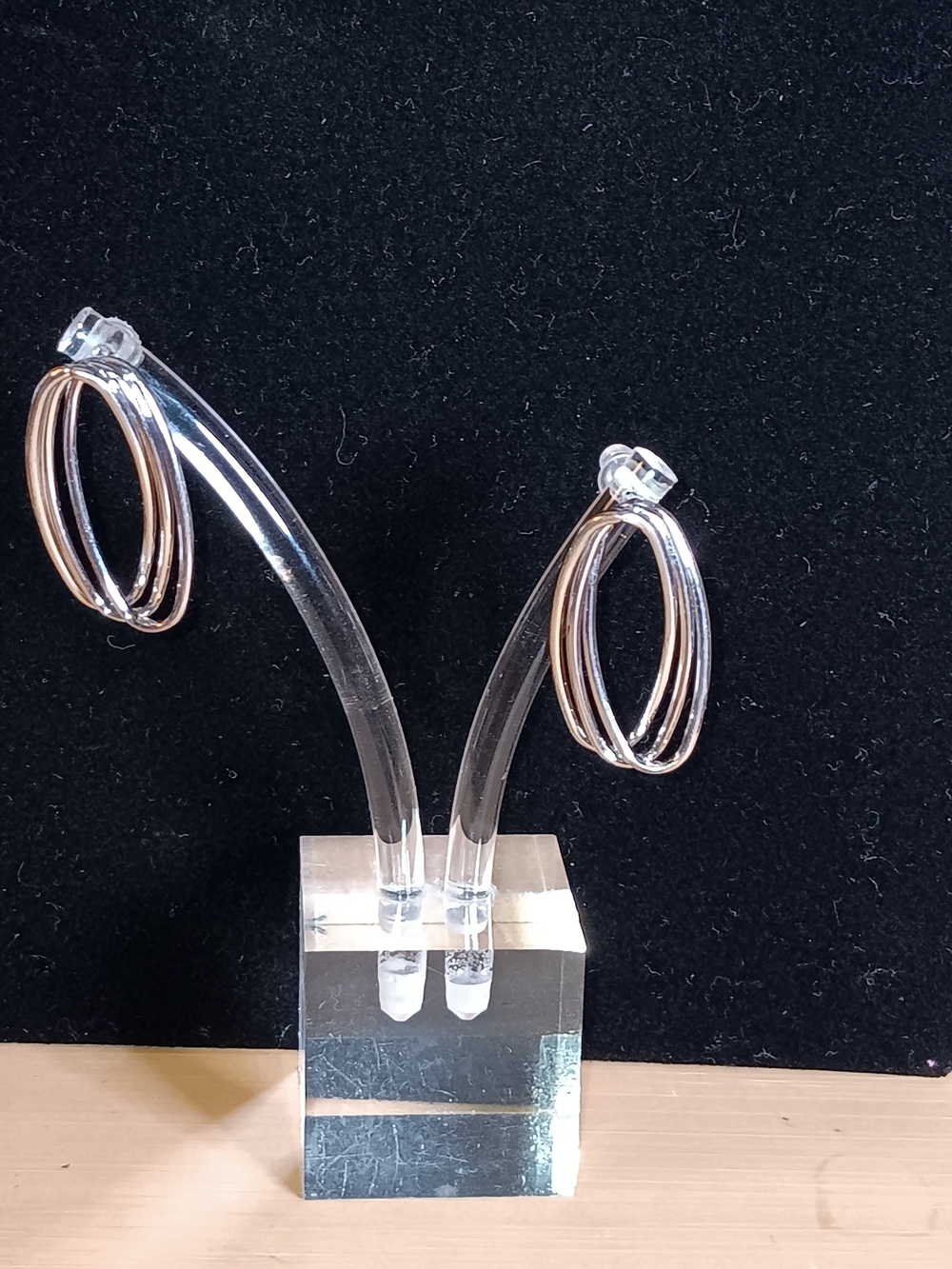Elegant Rose Gold Triple-Hoop Women's Earrings